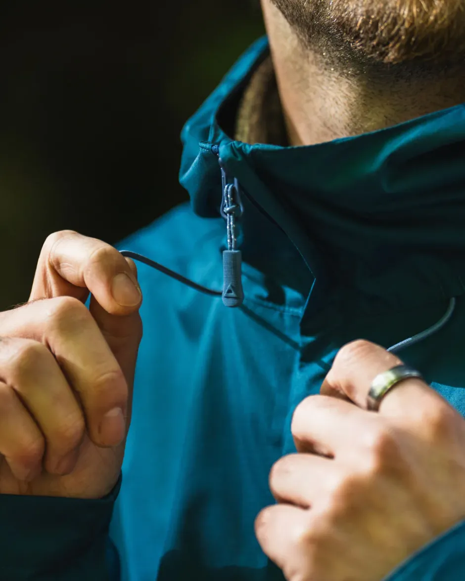 Activewear|Best Sellers>Floris van Bommel Season Water Resistant Recycled Jacket Corsair Blue/ Apricot