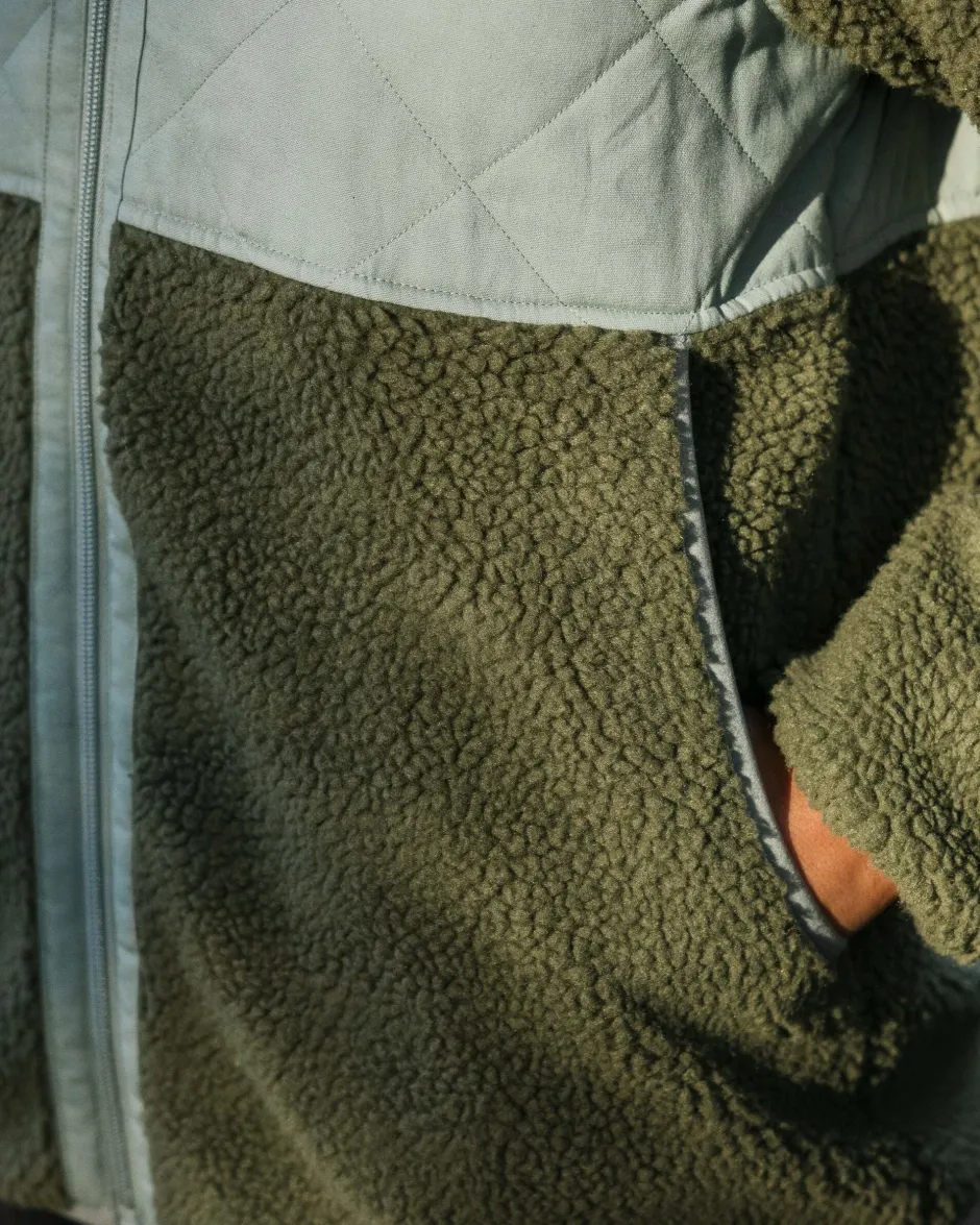Fleece|Fleece>Passenger Sefton Recycled Deep-Pile Sherpa Fleece Khaki