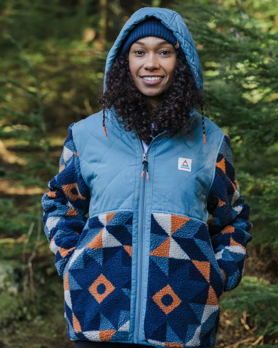 Fleece|Fleece>Passenger Sefton Recycled Deep-Pile Sherpa Fleece Homespun Dark Denim