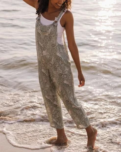 Dungarees & Pants|Women's Outlet>Passenger Serenity Organic Cotton Dungarees Pistachio Floral