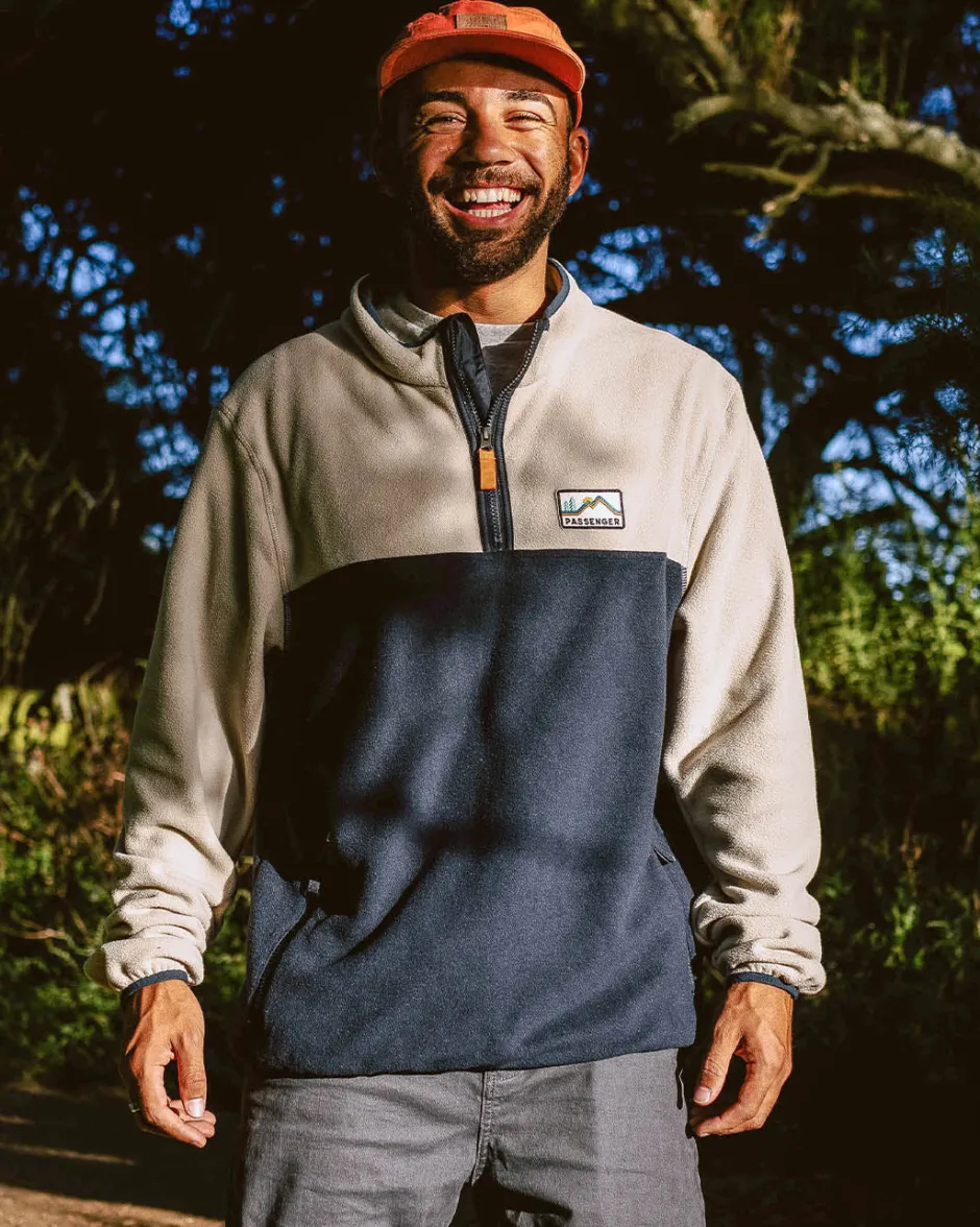 Fleece|Fleece>Floris van Bommel Set Off Recycled Polar 1/4 Zip Fleece Oatmeal