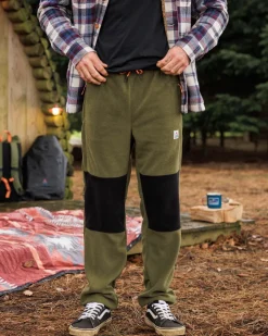 Pants|Winter Road Trip Essentials>Floris van Bommel Set Off Recycled Polar Fleece Jogger True Black/ Khaki
