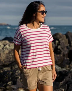 Tops & T-Shirts|Women's Outlet>Passenger Skye Stripe T-Shirt Fuchsia