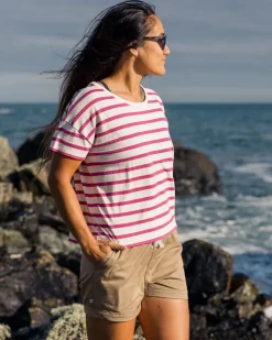 Tops & T-Shirts|Women's Outlet>Passenger Skye Stripe T-Shirt Fuchsia