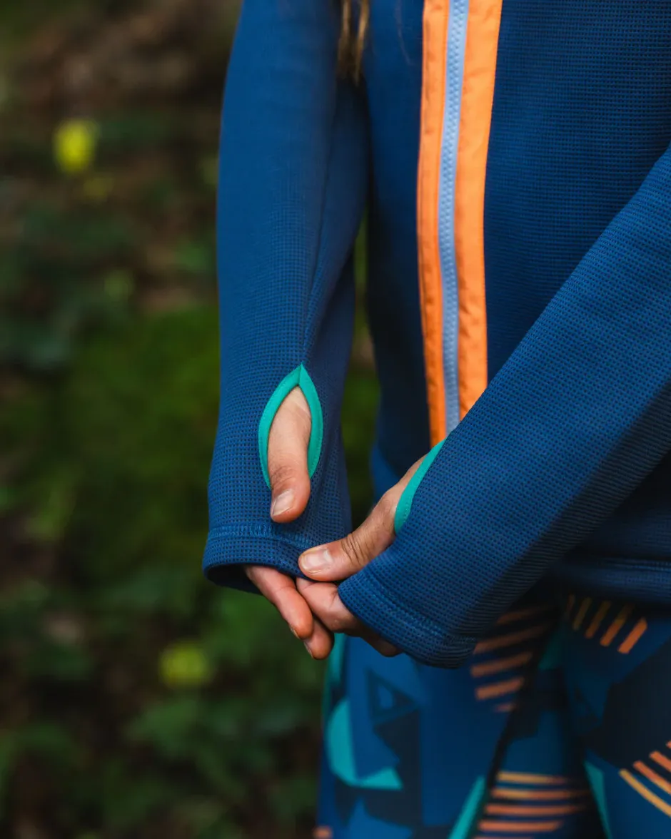 Hoodies & Sweatshirts|Fleece>Passenger Slope Hooded Recycled Fleece Dark Denim