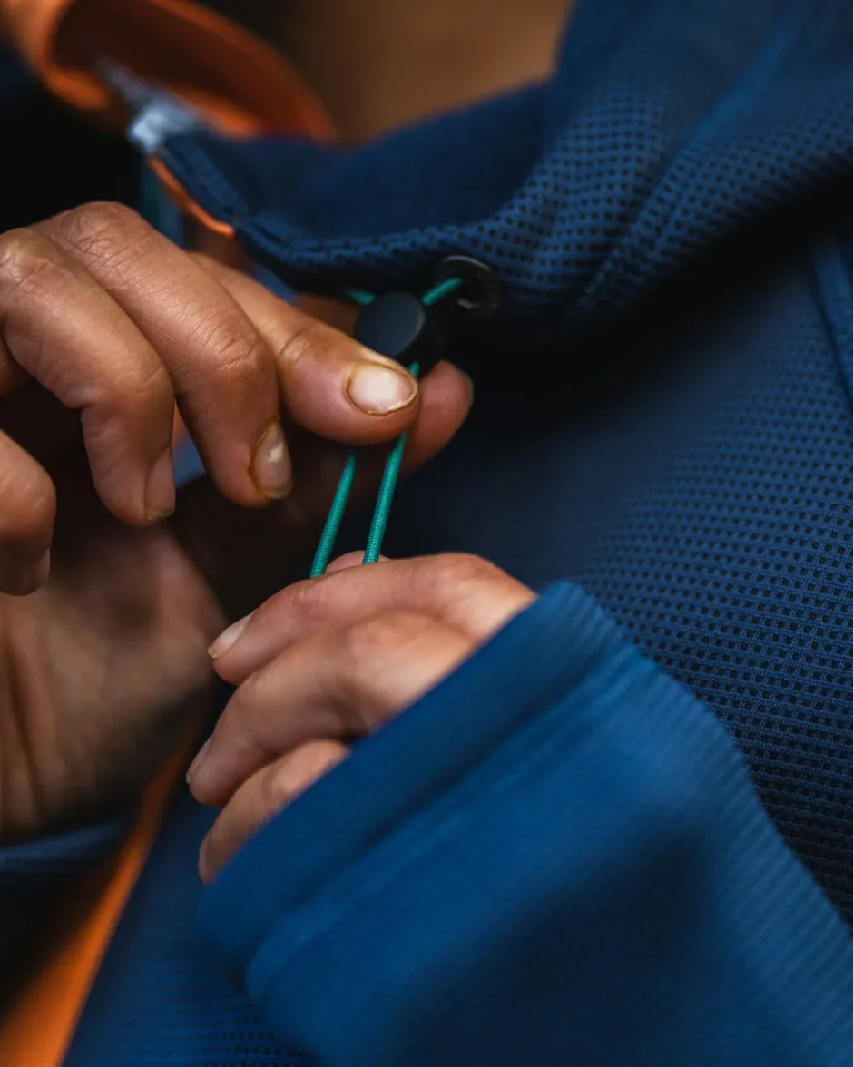 Hoodies & Sweatshirts|Fleece>Passenger Slope Hooded Recycled Fleece Dark Denim