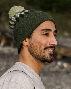 Accessories|Beanies>Passenger Snowdrop Recycled Bobble Hat Khaki