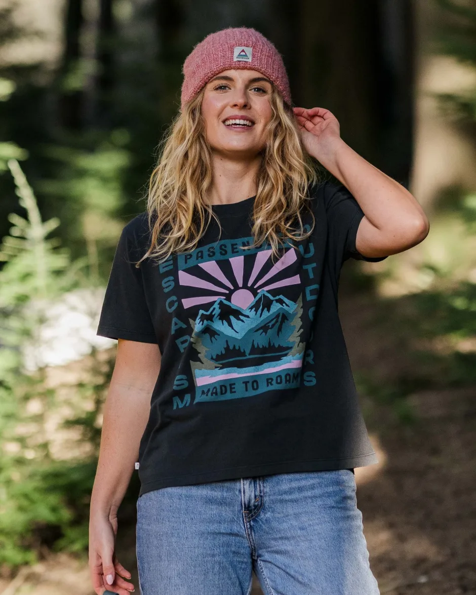 Tops & T-Shirts>Passenger Solitude Recycled Cotton Oversized T-Shirt Black