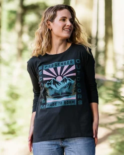 Tops & T-Shirts>Passenger Solitude Recycled Cotton Oversized LS T-Shirt Black