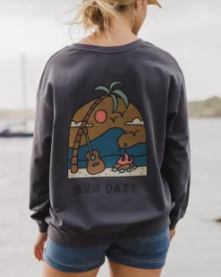 Hoodies & Sweatshirts|Women's Outlet>Passenger Sundaze Recycled Cotton Sweatshirt Charcoal