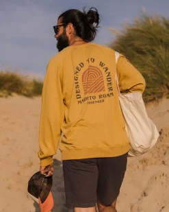 Hoodies & Sweatshirts|Men's Outlet>Passenger Sundown Recycled Cotton Sweatshirt Mustard Gold