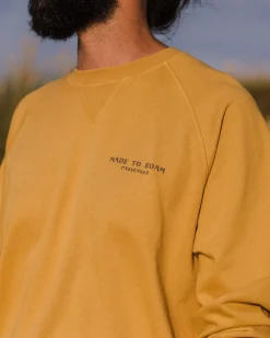 Hoodies & Sweatshirts|Men's Outlet>Passenger Sundown Recycled Cotton Sweatshirt Mustard Gold