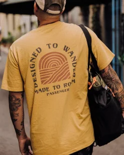 T-Shirts & Tank Tops>Passenger Sundown Recycled Cotton T-Shirt Mustard Gold