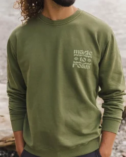 Hoodies & Sweatshirts|Men's Outlet>Passenger Sunrise Recycled Cotton Sweatshirt Loden Green