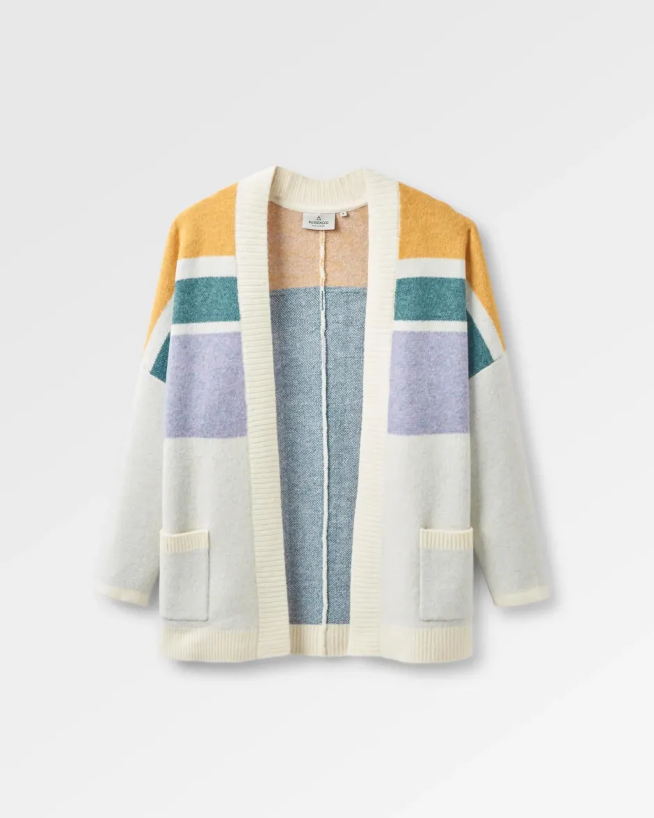 Knitwear>Passenger Sunsets Recycled Knitted Cardigan Marshmallow