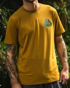 Activewear|T-Shirts & Tank Tops>Floris van Bommel Trail Active Recycled T-shirt Dusty Ochre