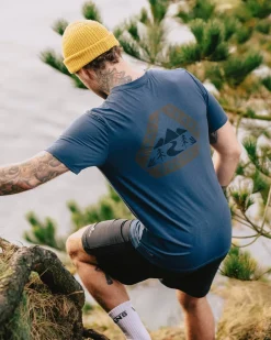 T-Shirts & Tank Tops|Activewear>Floris van Bommel Trail Recycled Active T-Shirt Dark Denim