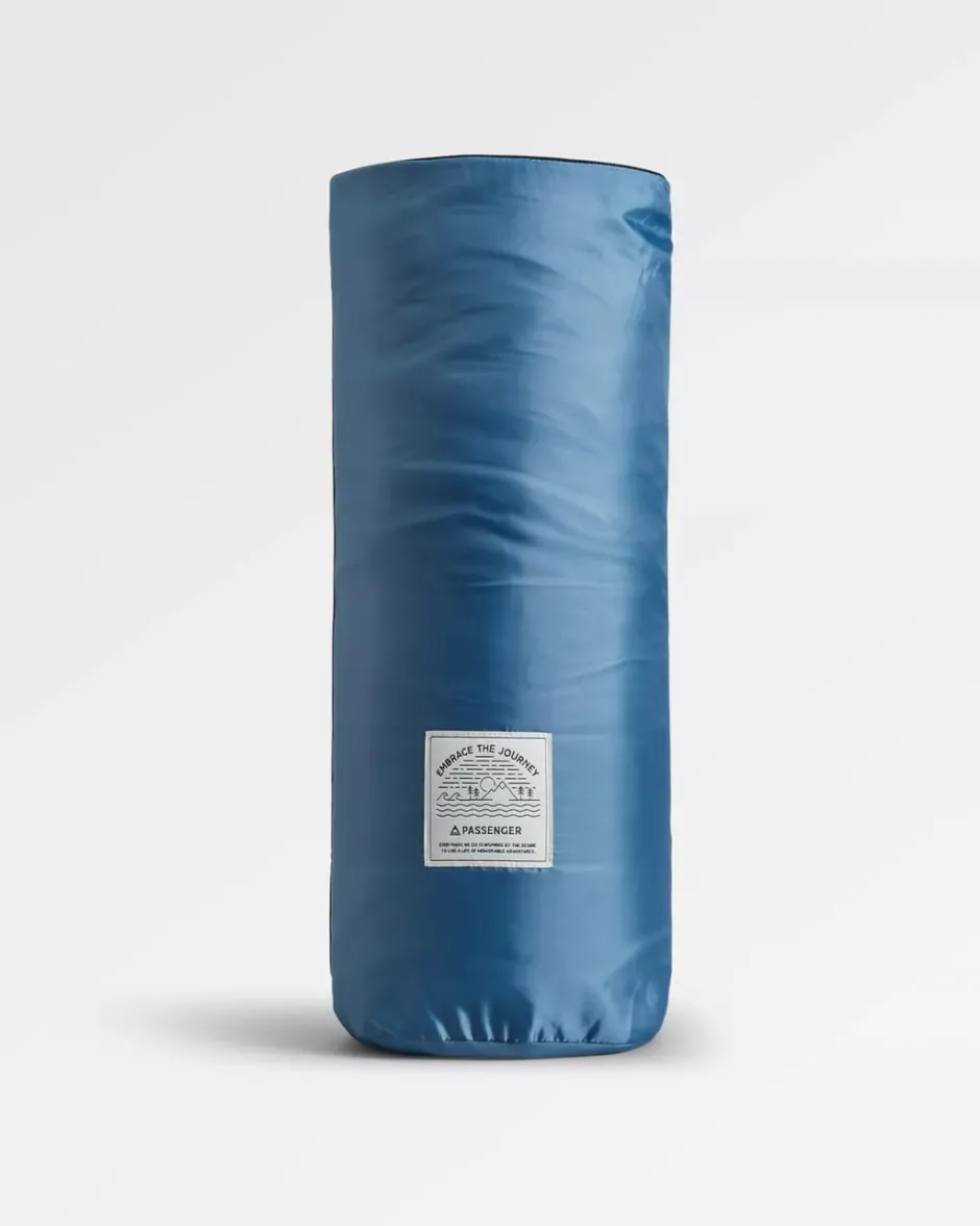 Accessories|Blankets>Floris van Bommel Travel Recycled Ripstop Blanket Washed Blue