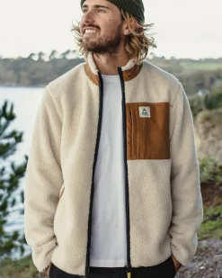 Fleece|Fleece>Floris van Bommel Trekker Recycled Deep-Pile Sherpa Fleece Warm Ivory