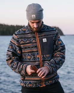 Fleece|Fleece>Passenger Trekker Recycled Deep-Pile Sherpa Fleece Nordic Geo Grey