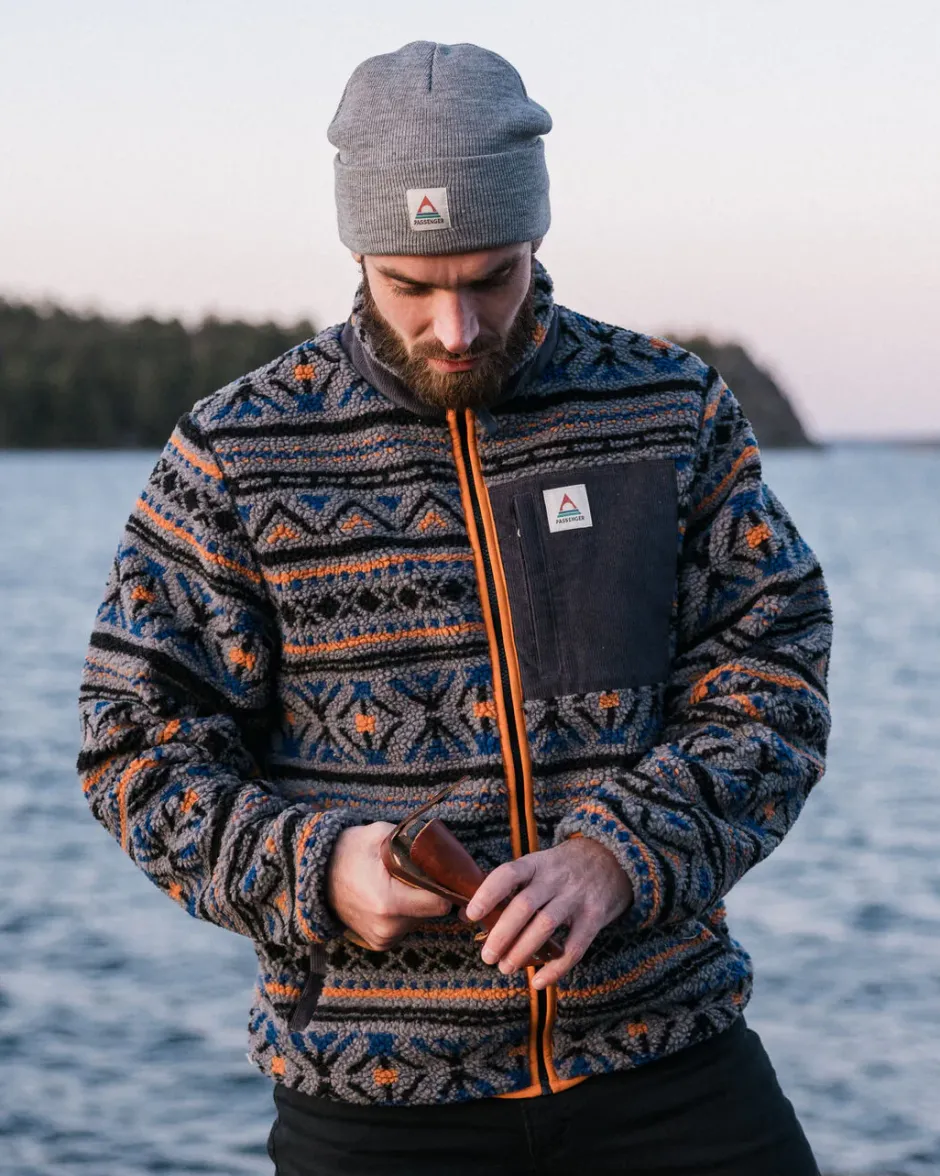 Fleece|Fleece>Passenger Trekker Recycled Deep-Pile Sherpa Fleece Nordic Geo Grey