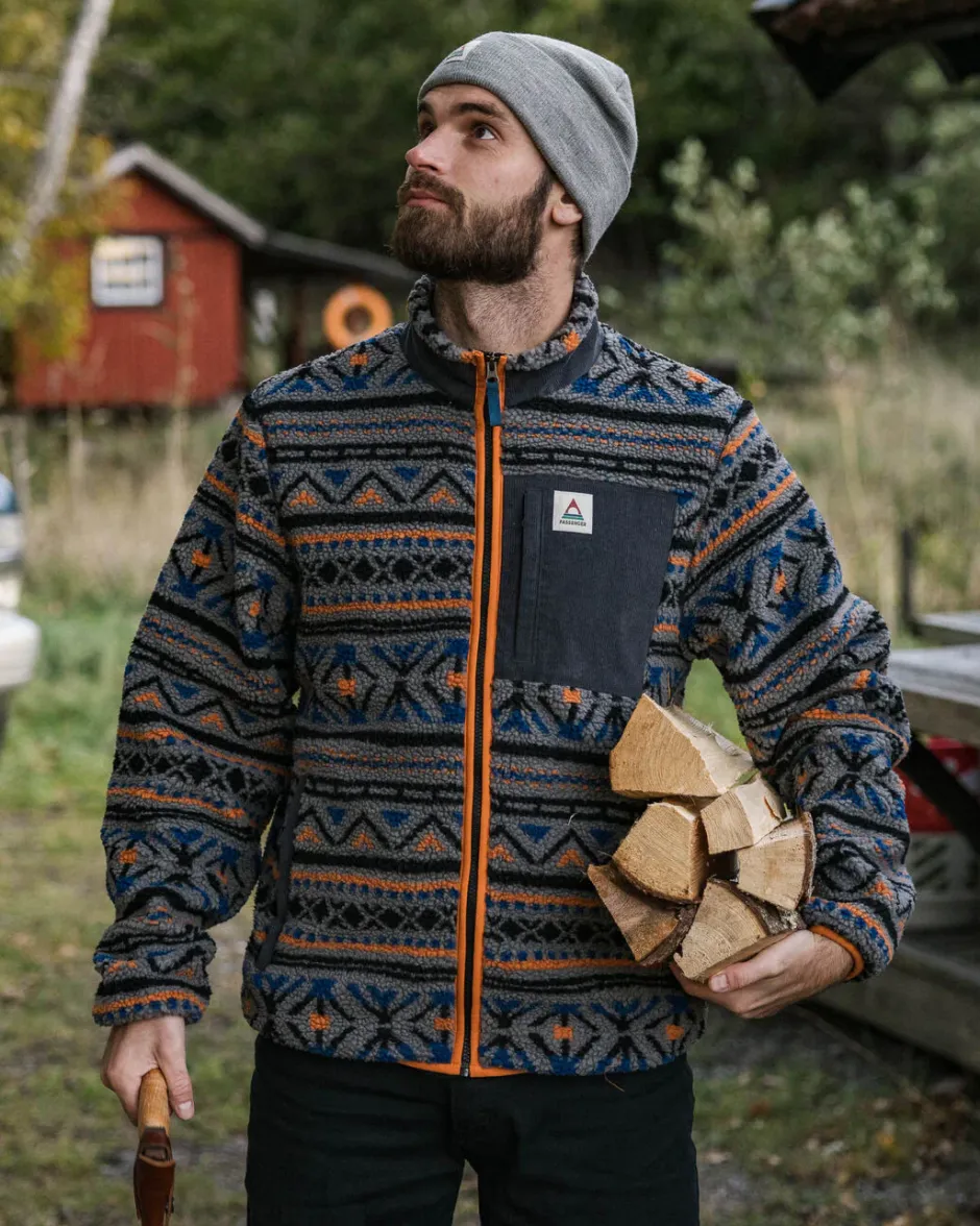 Fleece|Fleece>Passenger Trekker Recycled Deep-Pile Sherpa Fleece Nordic Geo Grey