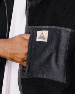 Fleece|Fleece>Floris van Bommel Trekker Recycled Deep-Pile Sherpa Fleece Black