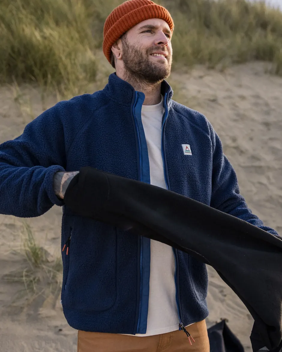 Fleece|Fleece>Floris van Bommel Tripper 2.0 Full Zip Recycled Sherpa Fleece Rich Navy