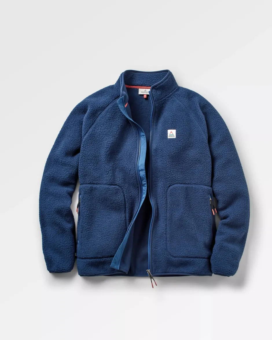 Fleece|Fleece>Floris van Bommel Tripper 2.0 Full Zip Recycled Sherpa Fleece Rich Navy