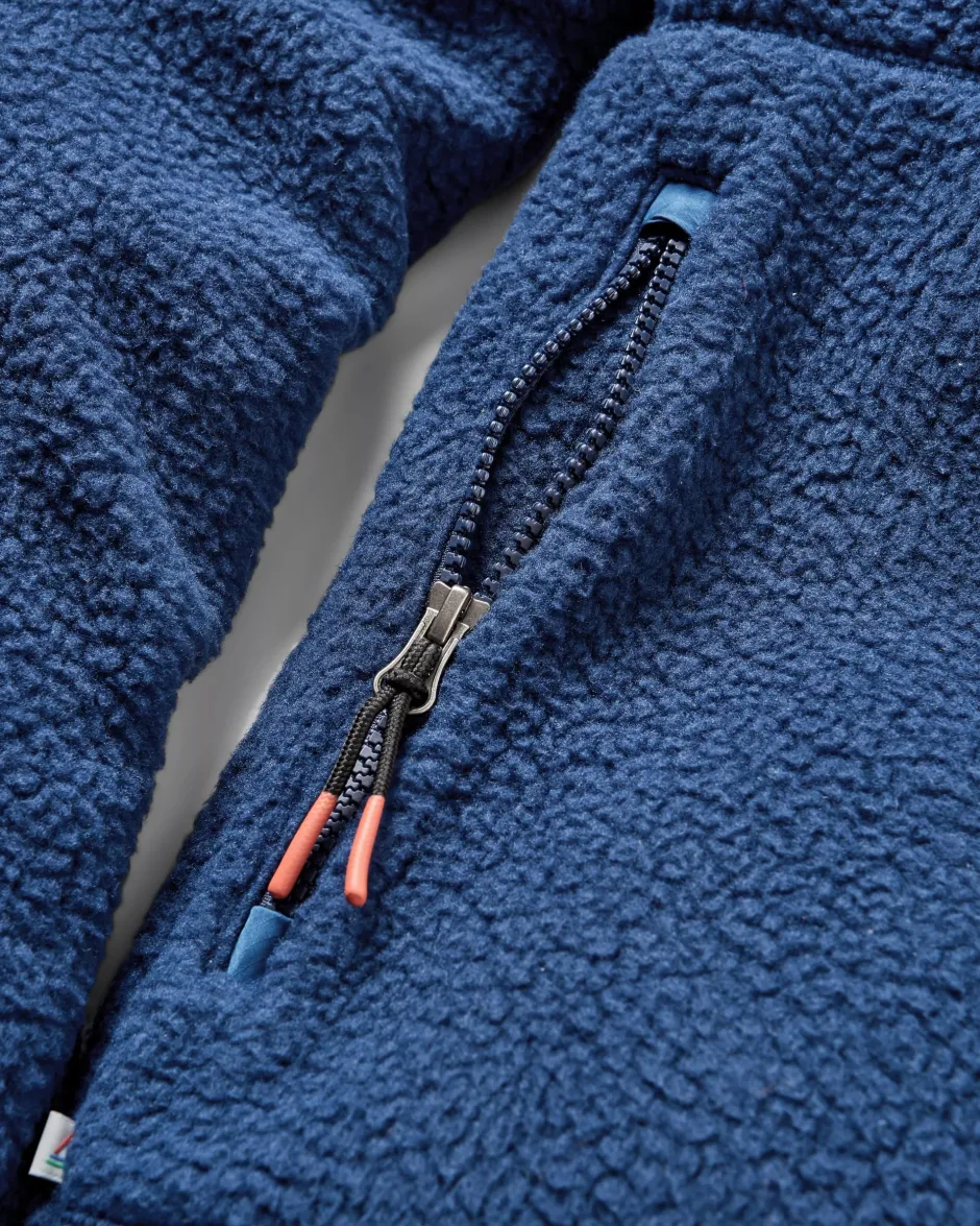 Fleece|Fleece>Floris van Bommel Tripper 2.0 Full Zip Recycled Sherpa Fleece Rich Navy