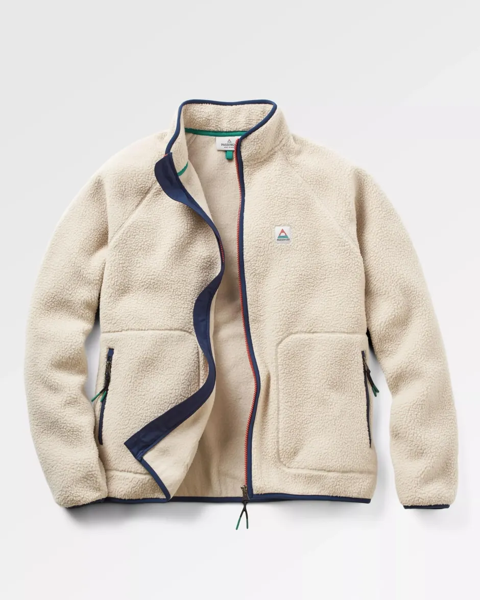 Fleece|Fleece>Floris van Bommel Tripper 2.0 Full Zip Recycled Sherpa Fleece Oatmeal