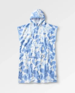 Towels|Changing Robes & Ponchos>Floris van Bommel Tulum Recycled Towel Poncho Tie Dye Cornflower