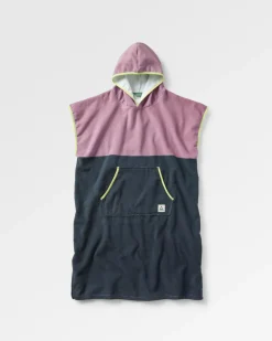 Towels|Changing Robes & Ponchos>Floris van Bommel Tulum Recycled Towel Poncho Grape / Charcoal