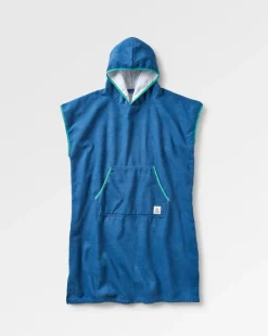 Towels|Changing Robes & Ponchos>Floris van Bommel Tulum Recycled Towel Poncho Dark Denim