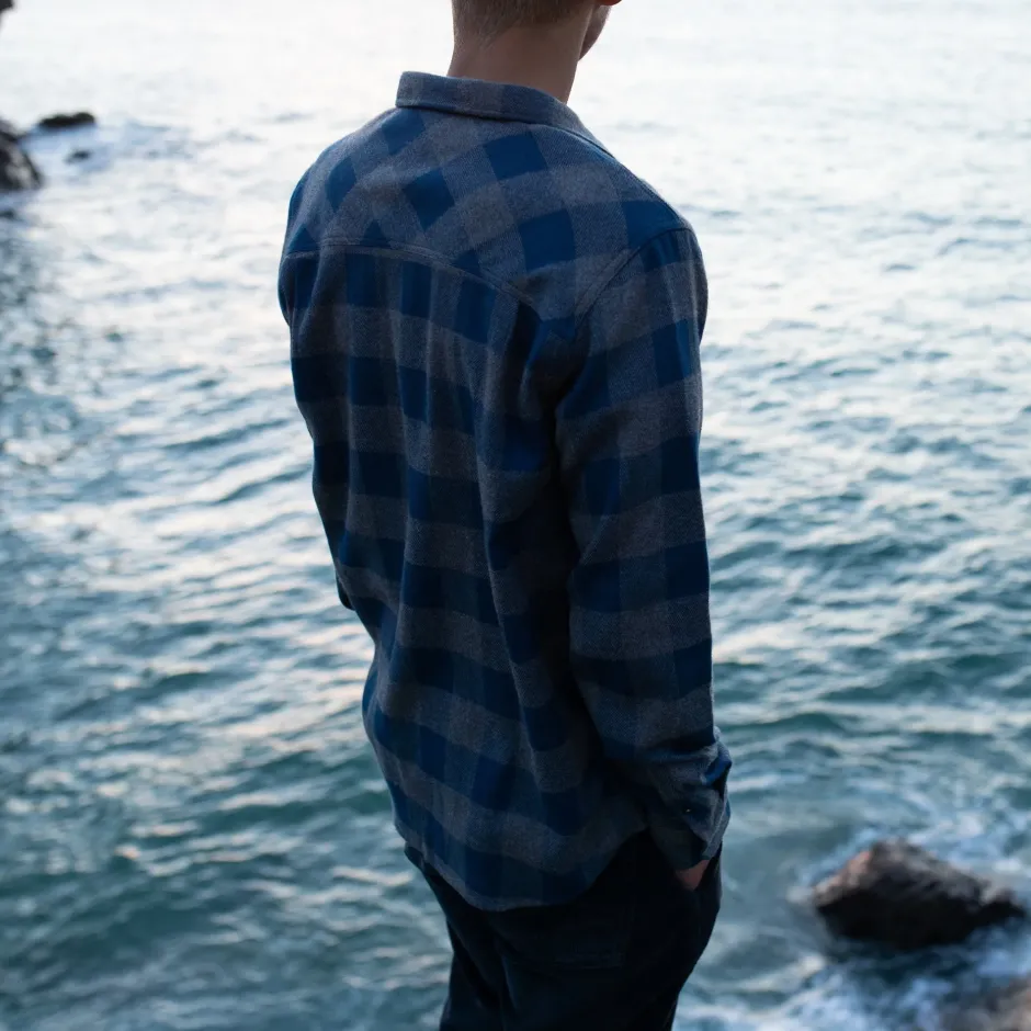 Shirts|Men's Outlet>Passenger Vacant Shirt Buffalo Check Slate Blue