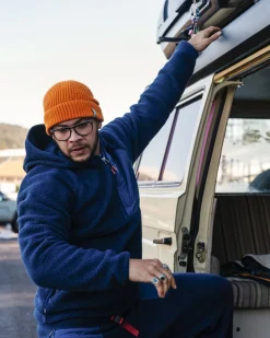 Fleece|Fleece>Floris van Bommel Ventura 1/2 Zip Recycled Sherpa Fleece Rich Navy