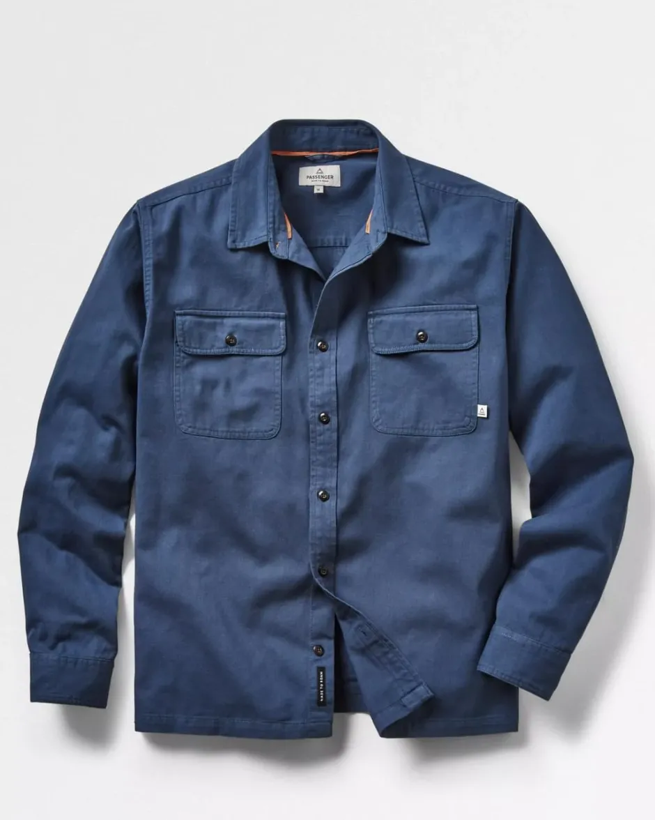 Shirts|Best Sellers>Passenger Vision Organic Cotton Shirt Dark Denim