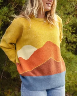 Knitwear|Winter Road Trip Essentials>Passenger Vista Recycled Oversized Knitted Jumper Amber Gold