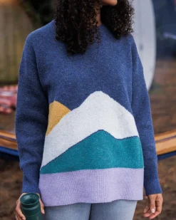 Knitwear|Winter Road Trip Essentials>Passenger Vista Recycled Oversized Knitted Jumper Dark Denim