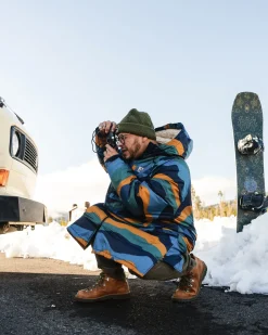 Surf Accessories|Surf Accessories>Passenger Waves Recycled Sherpa Lined Changing Robe Scenic Navy