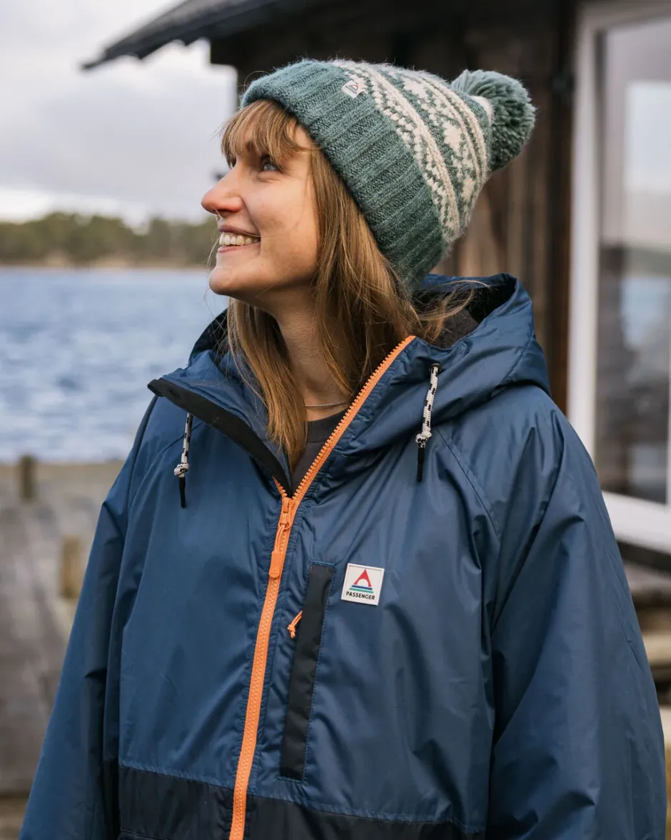 Changing Robes & Ponchos|Changing Robes & Surf Ponchos>Passenger Waves Recycled Sherpa Lined Changing Robe Dark Denim/ Deep Navy
