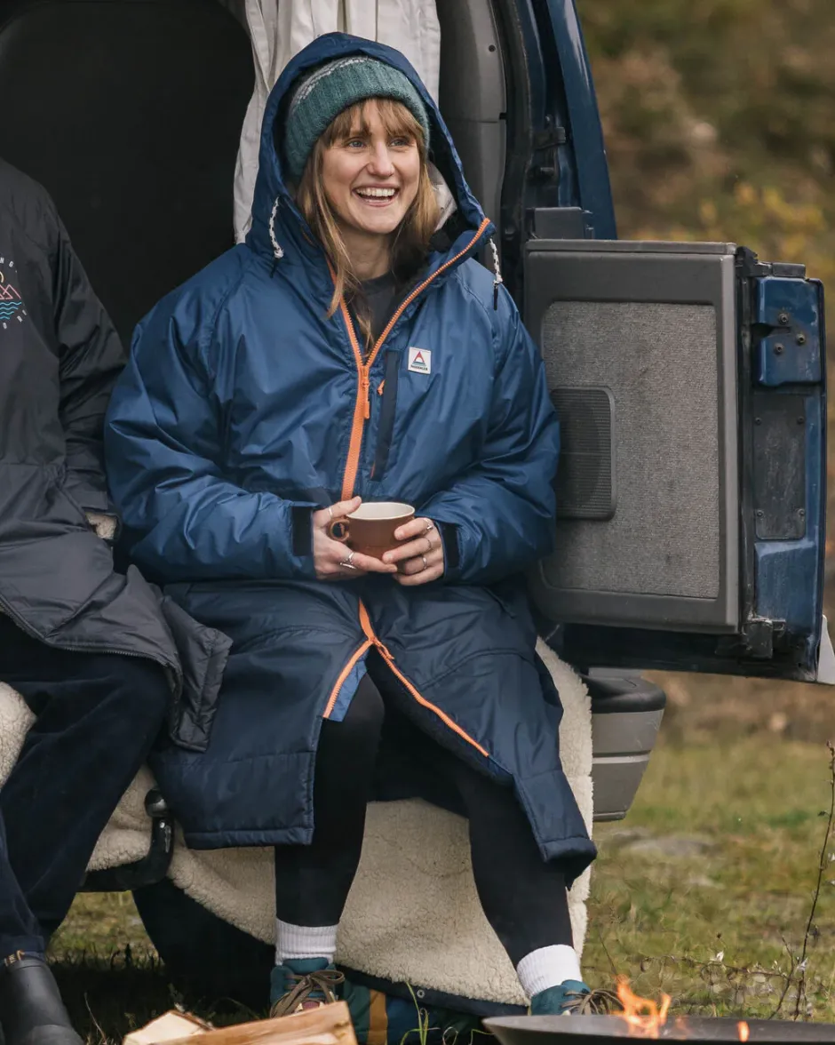 Changing Robes & Ponchos|Changing Robes & Surf Ponchos>Floris van Bommel Waves Recycled Sherpa Lined Changing Robe Dark Denim/ Deep Navy