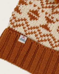 Beanies|Beanies>Floris van Bommel West Coast Recycled Bobble Hat Glazed Ginger