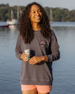Hoodies & Sweatshirts>Passenger Wilds Recycled Cotton Oversized Sweatshirt Charcoal