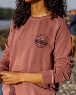 Hoodies & Sweatshirts|Women's Outlet>Passenger Wilds Recycled Cotton Oversized Sweatshirt Crushed Berry