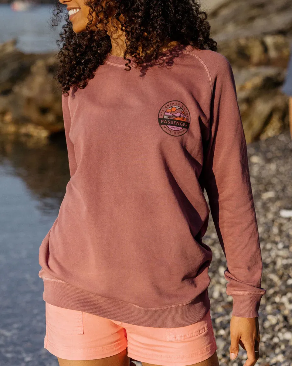 Hoodies & Sweatshirts|Women's Outlet>Passenger Wilds Recycled Cotton Oversized Sweatshirt Crushed Berry