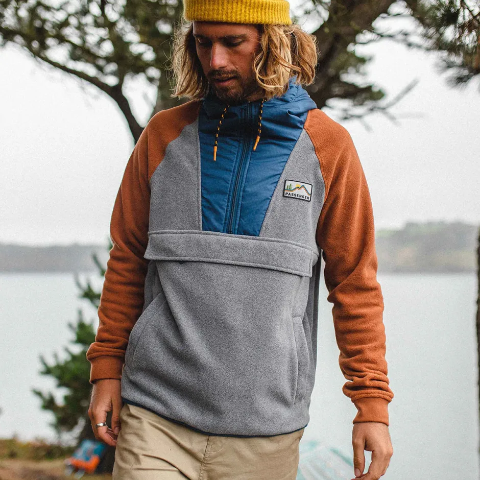 Men's Outlet|Men's>Floris van Bommel Woodland 1/2 Zip Recycled Polar Fleece Grey Marl