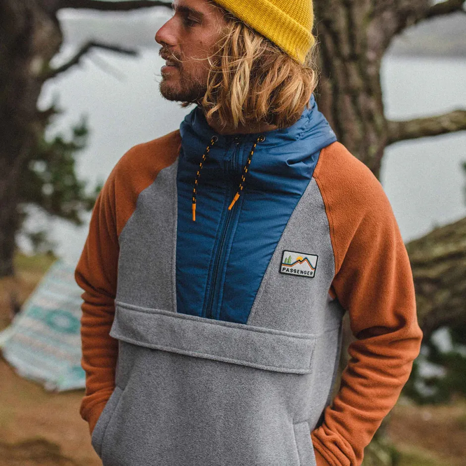 Men's Outlet|Men's>Floris van Bommel Woodland 1/2 Zip Recycled Polar Fleece Grey Marl