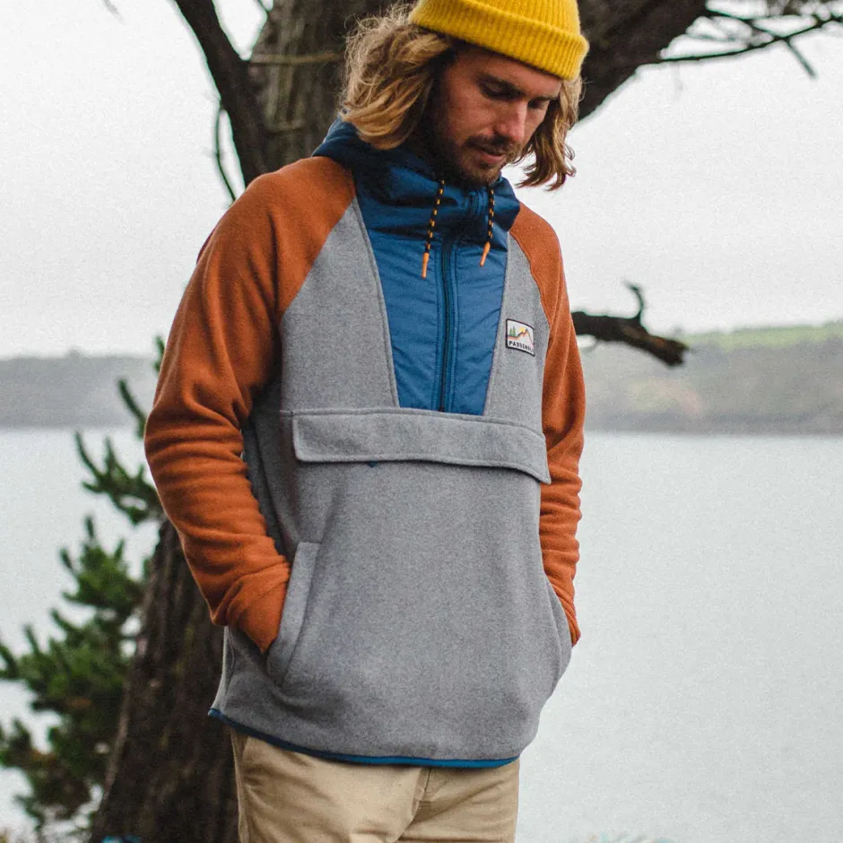 Men's Outlet|Men's>Floris van Bommel Woodland 1/2 Zip Recycled Polar Fleece Grey Marl