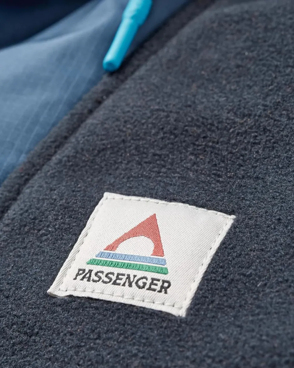 Fleece|Fleece>Floris van Bommel Woodland Hooded 1/2 Zip Polar Fleece Deep Navy/Baked Clay